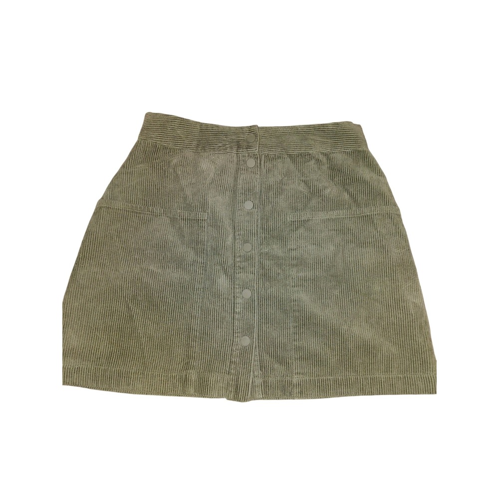 Truth by Republic Olive Green Corduroy Button Front Mini Skirt Size 8